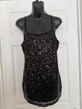 Black sequin camisole top