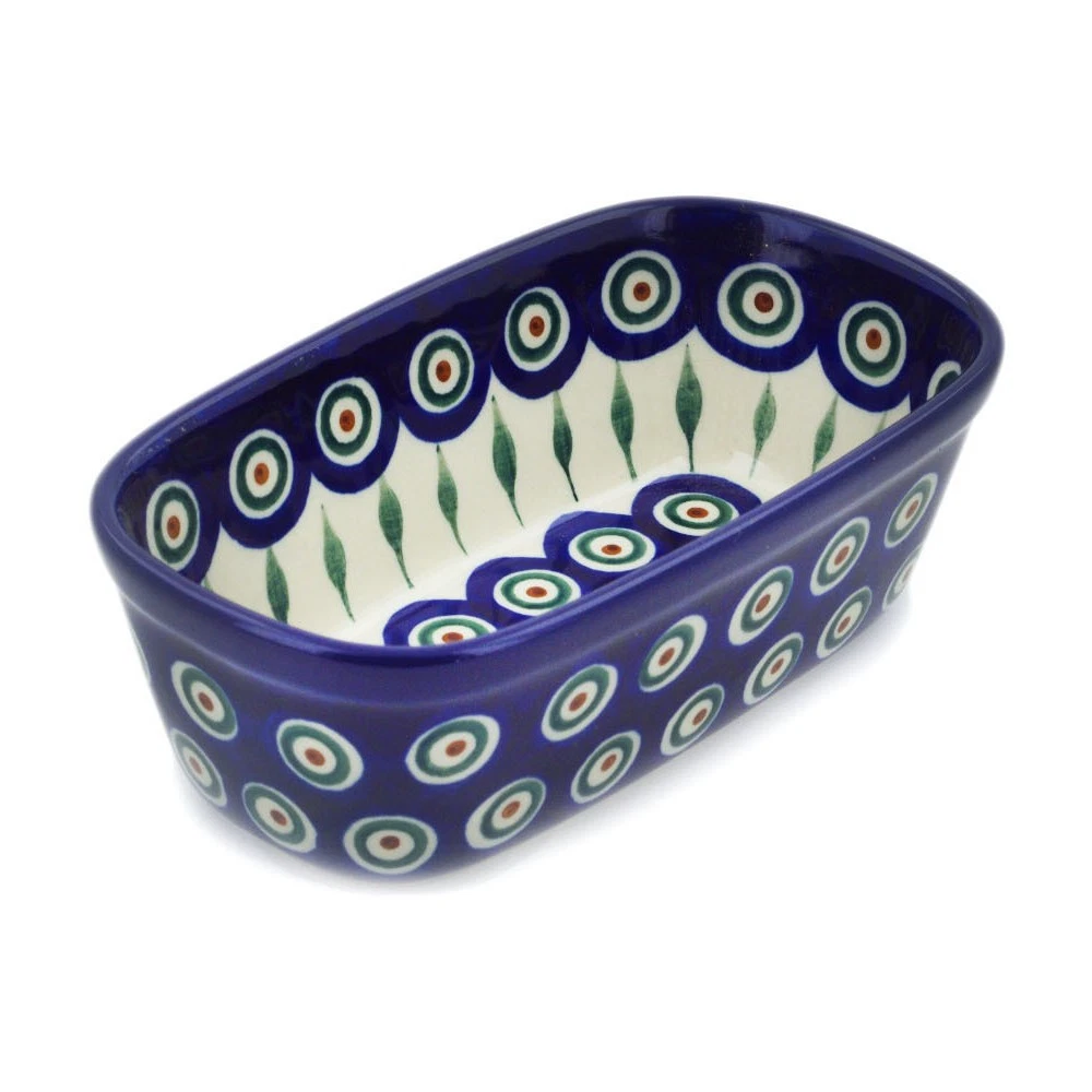 Polish Pottery Mini loaf pan Ceramika Artystyczna Peacock Leaves