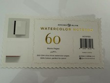 Archer & Olive Watercolor Notepad 100% Cotton 200 GSM 60 Pages/30 Sheets NIB!