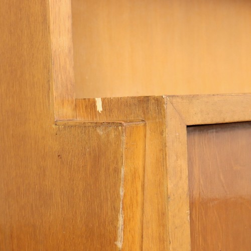 Librería Vintage Gabinete de madera de chapa de roble Italia Diseño Años 50 - Imagen 4 de 9