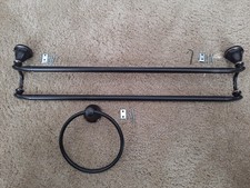 Moen Banbury 24  Oil Rubbed Bronze Double Towel Bar and Towel Ring