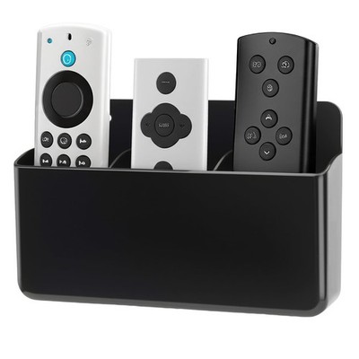3 Slot Adjustable Remote Control Holder Wall Mount Adhesive Organizer Black