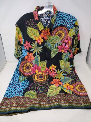 Robert Graham BURMA  Tropical Short Sleeve Large- NWOT