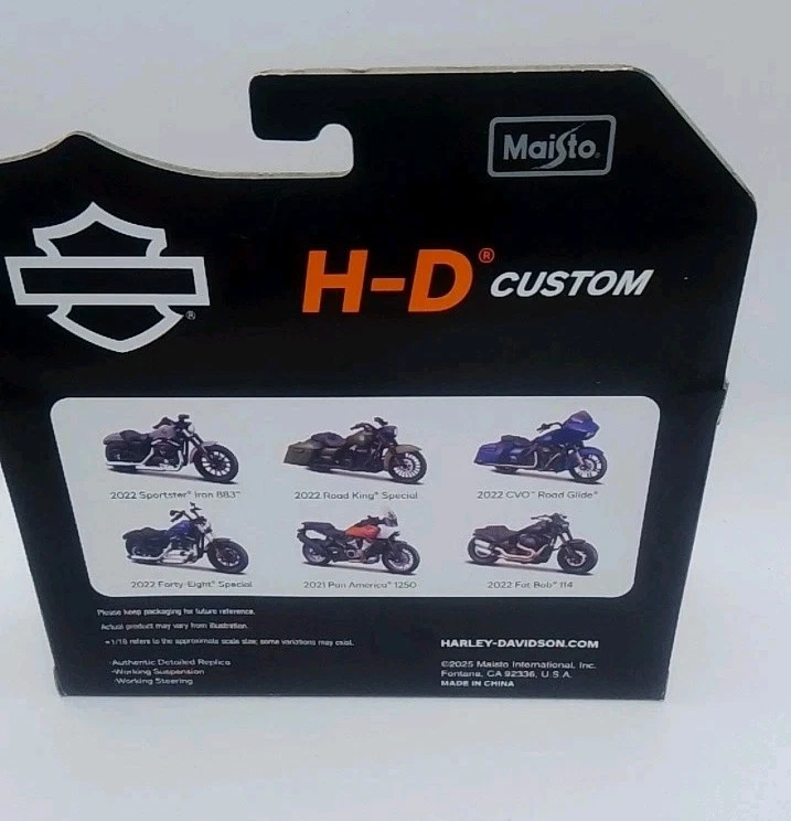 Maisto Harley Davidson 2022 Sportster Iron 883 Series 43 1:18 fundido a presión nuevo en caja Foto 2 de 4