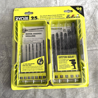 RYOBI A972502 Black Oxide Hex Shank Drill Bit Set (25-Piece)
