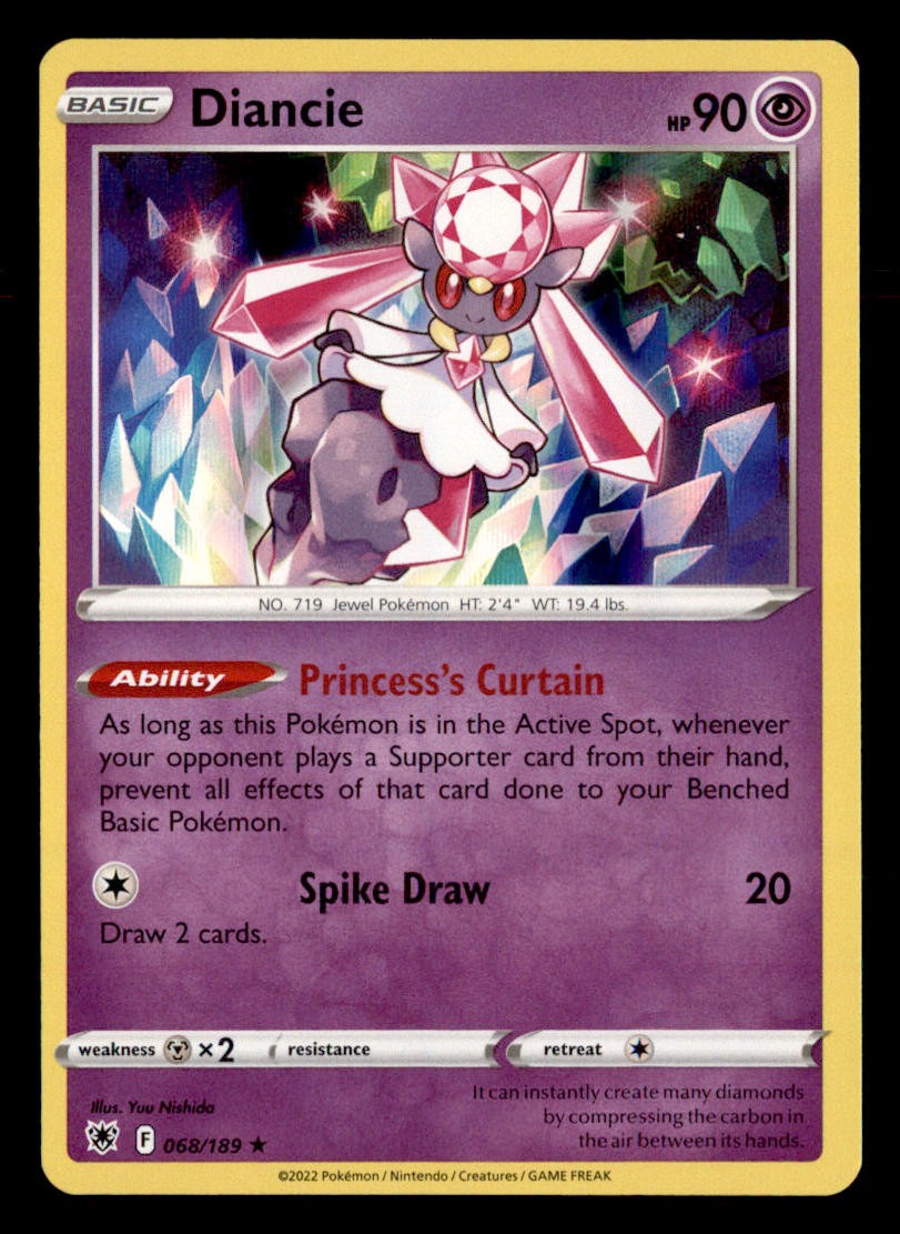 Diancie 068/189 Holo Rare Astral Radiance Pokemon Near Mint