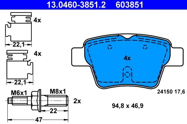 Bremsbelagsatz Scheibenbremse Hinterachse FüR Peugeot 207 CC SW 207/207+-image
