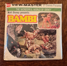 Disney SEALED Presents Movie Bambi view-master 3 Reels Packet GAF Vintage B400