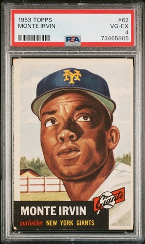 1953 Topps #62 Monte Irvin PSA VG-EX 4 New York Giants HOF MLB Vintage Card