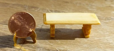 Miniature Dollhouse 1:24 scale Porcelain Bench - Image 1 of 3