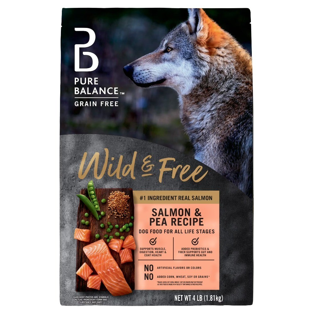 Grain-Free Salmon & Pea Recipe Dry Dog Food, 4 lb Bag for Dogs