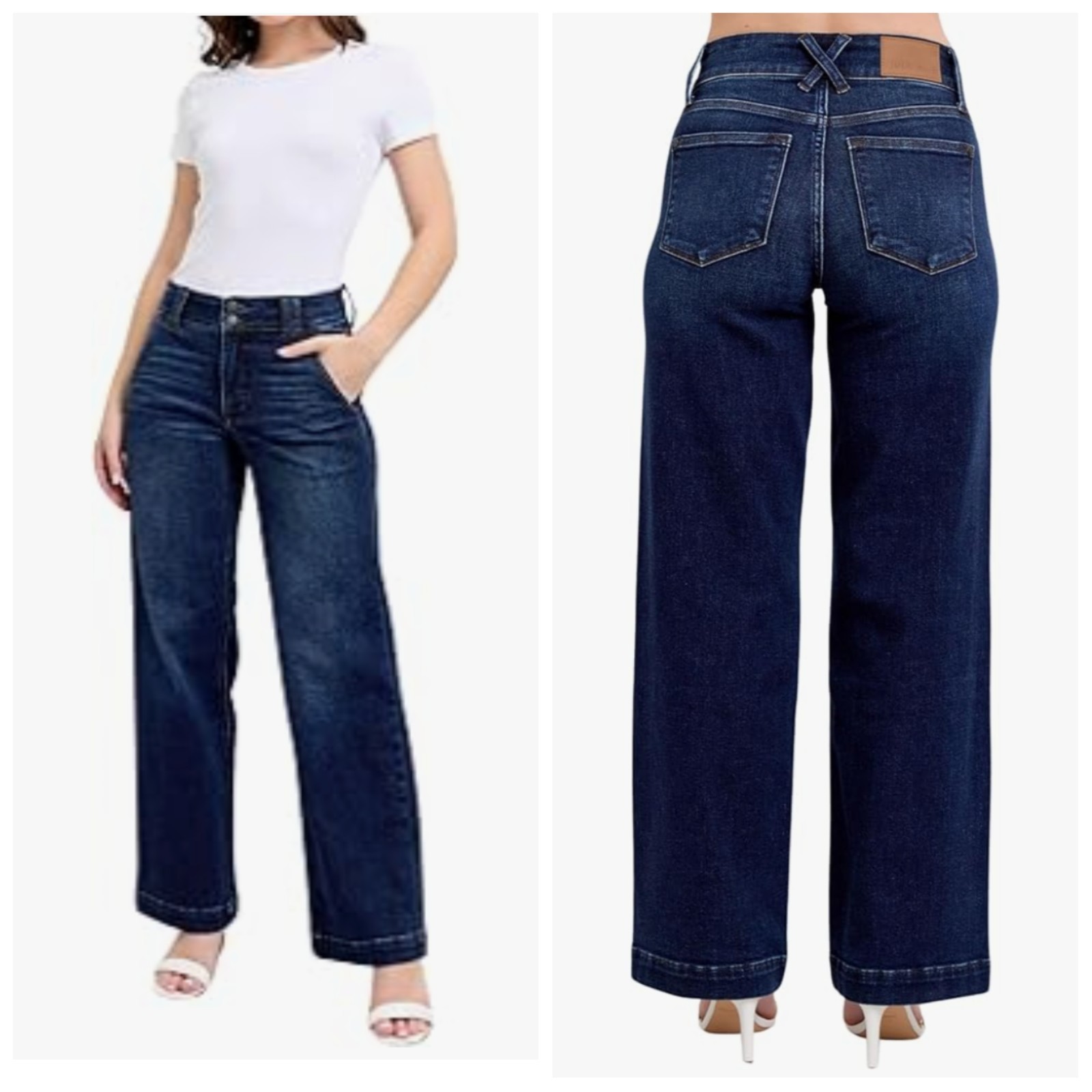 Judy Blue High Rise Wide Leg Dark Wash Jeans Women's 0/24 Effortless Classic