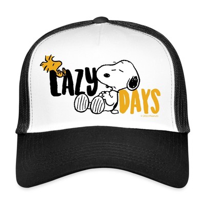 Peanuts Snoopy Lazy Days Chillen Trucker Cap, One size, Weiß/Schwarz