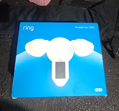 Ring Floodlight Cam Wired Plus 1080p Hardwired Wi-Fi Floodlight Camera White