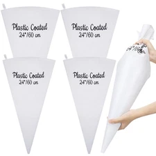 4 Pack 24 Inch Reusable Piping Pastry Bags Large Canvas Cake Decorating Bags ...