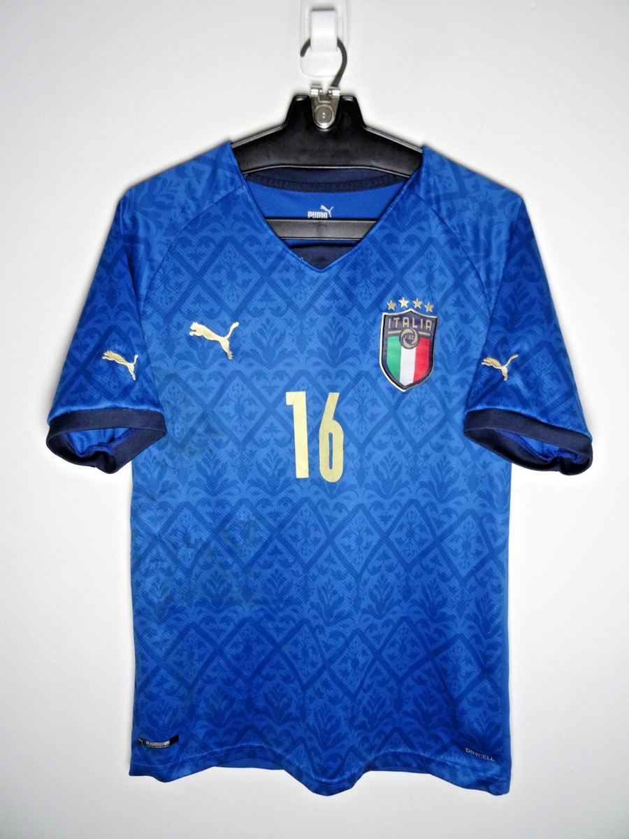 Puma Italy Euro Soccer Jersey Large Mens 2020 Champions Blue Home Dry Cell