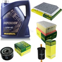 MANN-FILTER Inspektionspaket Mannol 5L Defender 10W-40 FüR Renault Laguna I 1.6