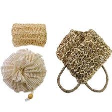 PPHAO - Natural Loofah - Loofah Sponge with Handle - Bath Scrubber for Body -...