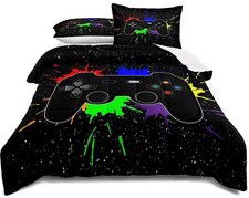 Gaming Bedding Set Full Size Gamer Comforter Set for Boys Girls Kids Teens So
