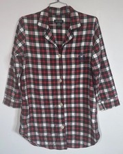 Lauren Ralph Lauren Tartan Plaid Flannel Crested Midi Nightgown Size L Holiday