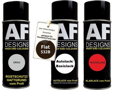 Spraydose Set für Fiat 532B Ebano Perl Autolack Klarlack Grundierung Spraydose S