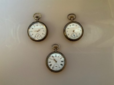 revue etc. uhr taschenuhr konvolut aus 3 silber vintage an bastler