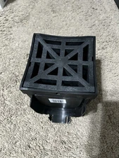 4.75 in. x 4.75 in. 4Pack  Storm Drain Polypropylene 4-Way Adapter w/Black Grate