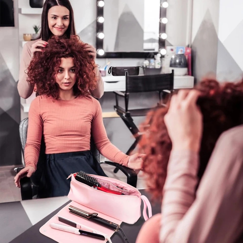 2 In 1 Hair Tools Travel Bag with Heat-resistant Mat Curling Iron Travel Case - Image 2 of 4