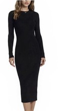 Prada Logo ribbed-knit midi dress Black / Brand New With tags Size 44IT $2500