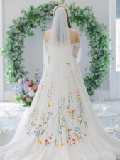 Flower Veil Long Floral Wedding Veils