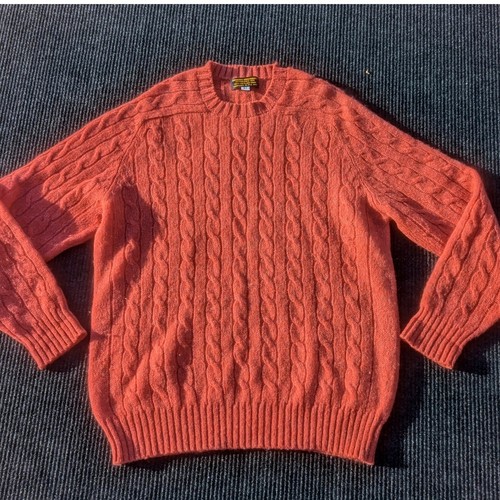 VTG Brooks Brothers Cable Knit 100% Shetland Wool Pullover Sweater Sz 44