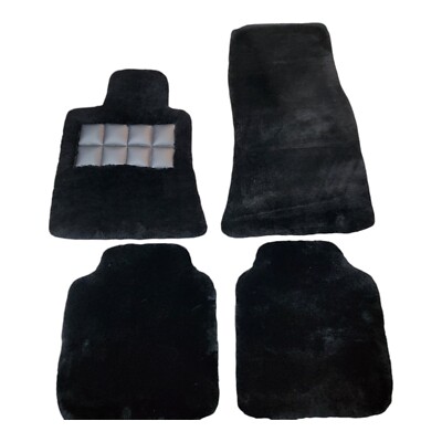Schwarz 1 '' Original Schafsfell Auto Boden Matten Plüsch Für Bentley Models