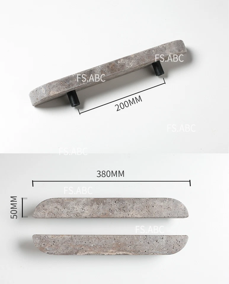 2 piezas manijas de puerta de travertino Galxay de plata natural decorativas vintage Foto 4 de 4