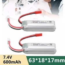 2PCS 7.4v 600mah Large Capacity RC Airplane Battery for WLtoys XK A280 JST plug