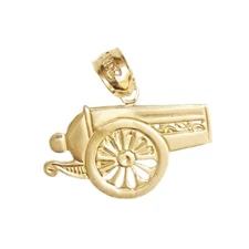 New 14k Yellow Gold Cannon Pendant