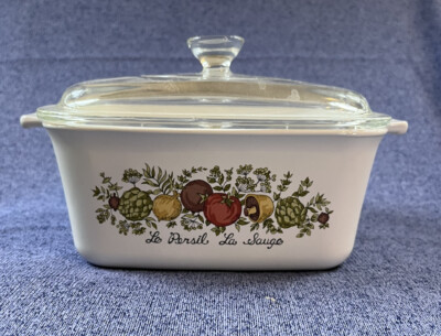 NEW $$ VTG Corning Ware Casserole Dish P-4-B 7x5 1/2x3'' Spice Of Life w/ LID
