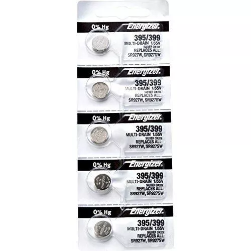 5 x Energizer 395 Watch Batteries, 1.55V, equivalent SR927W, 399, SR927SW - Picture 1 of 1