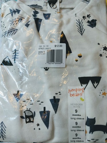 Jumping Beans Jungen Shirt Oberteil 9 Monate Langarm Elfenbein Tier Natur Neu mit Etikett - Bild 7 von 12