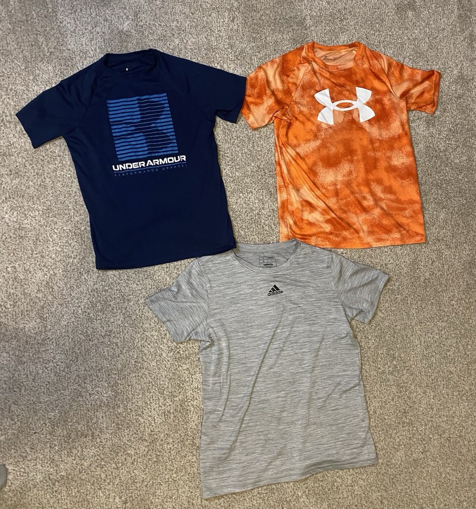 Adidas Under Armour 3 Piece Lot Clothes Youth Large 14/16 Boys Shirts