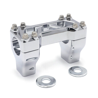 Carved Chrome 2'' Riser 1.25'' Handlebar Top Clamp for Harley 08 17 Dyna Fat Bob F
