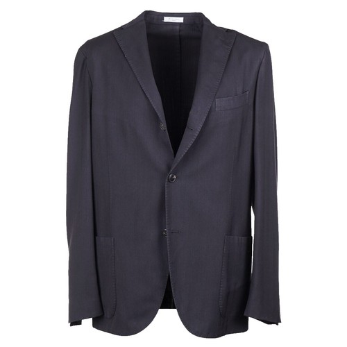 VTG Tweed Jacket L Gray Black Herringbone 100% Wool 1/4