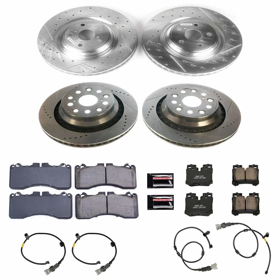 K5850 Powerstop Juego de 4 ruedas discos de freno y kits de pastillas delanteras y traseras para Lexus LS460 Foto 3 de 4