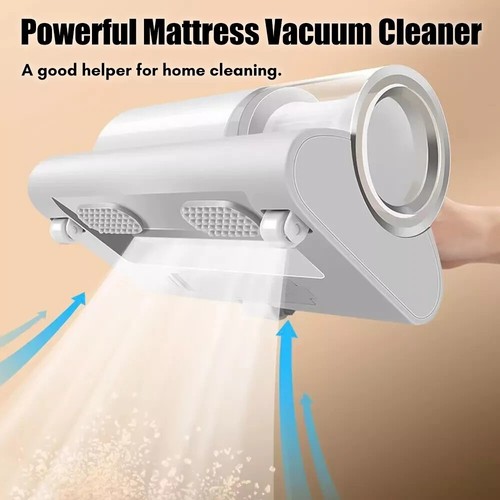 ASPIRAPOLVERE ANTIACARO PORTATILE E RICARICABILE CON LUCE UV DA 50W 10000PA 7.4V - Foto 11 di 13