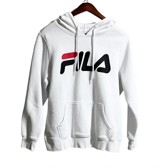 Felpa con cappuccio bianca da donna con logo Fila Lucy taglia 1X