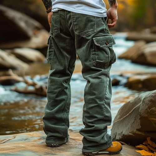 Men Casual Corduroy Pants Workout Baggy Sweatpant Retro Outdoor Cargo Trousers - Picture 2 of 14