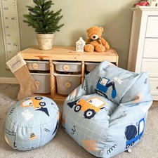Printed Dig It Kids Snuggle Chair | Bean Bag Pre-Filled | Machine Washable