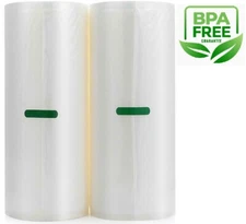 2 Rolls 8" X 50' Food Storage Bag Saver Embossed Universal Vacuum Sealer Bags