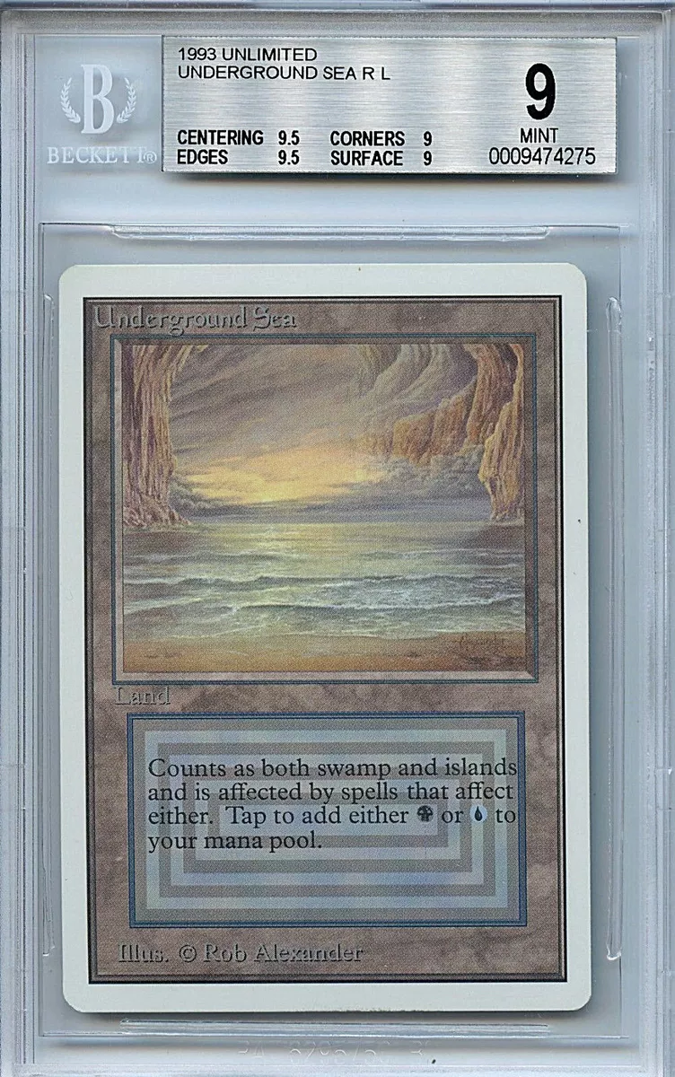 MTG Unlimited Underground Sea BGS 9.0 (9) Mint Dual Land Card Magic WOTC  4275