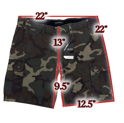 R.Society Super Stretch Camo Cargo Shorts Mens 44 Cotton