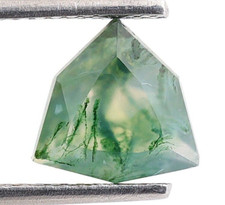 Natural Moss Agate Faceted Cut Trillion 8X8mm Calibrated Loose Gemstone 1.70 Ct.